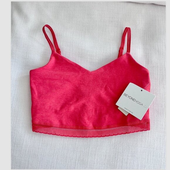 Beyond Yoga Spacedye Lace Trim Athletic Tank Top, XS, Coral, Allure, NWT - Picture 4 of 7